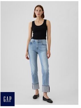 Gap High Rise ’90s Slim Straight Cuffed Jeans